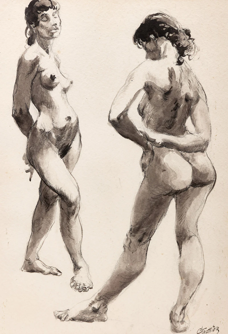Two Standing Nude Figures by Gerald Trottier