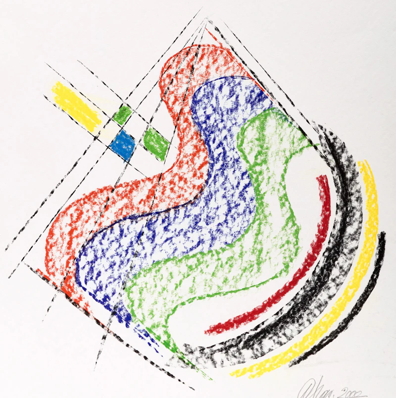 Dieter Hastenteufel, Two Untitled Abstracts, two colour pastels on paper - view 1