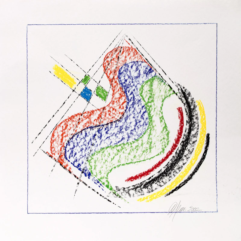 Dieter Hastenteufel, Two Untitled Abstracts, two colour pastels on paper - view 2