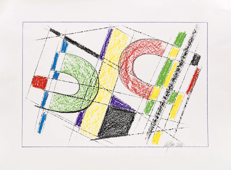 Dieter Hastenteufel, Two Untitled Abstracts, two colour pastels on paper - view 5