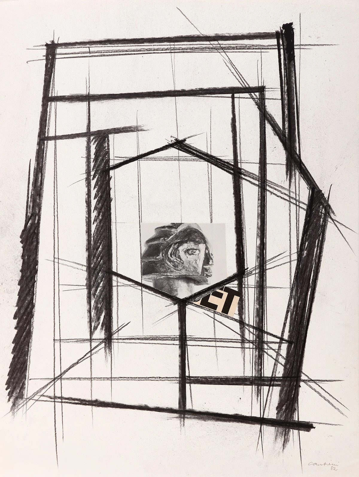 Graham Cantieni, Two Untitled, two mixed media with collage