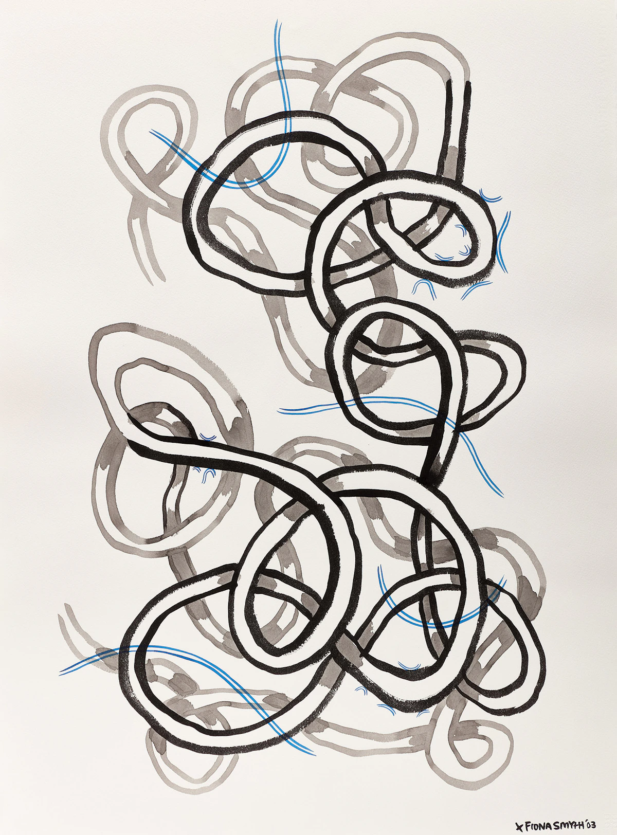 Fiona Smyth, Two Untitled, two ink and wash on paper