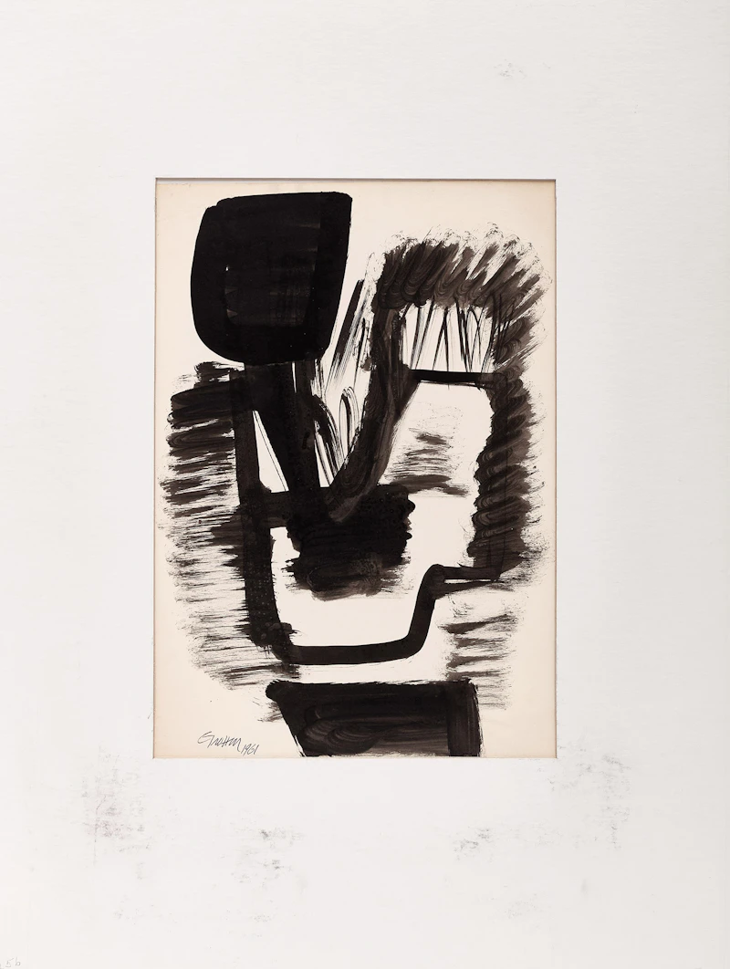 Gerald Trottier, Abstract, Study for Easter Series and Untitled (Tarifa Spain), three ink and wash on paper - view 2