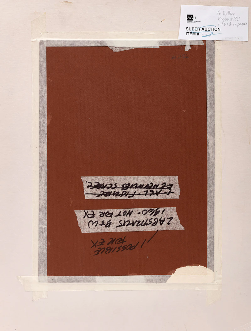 Gerald Trottier, Abstract, Study for Easter Series and Untitled (Tarifa Spain), three ink and wash on paper - view 3