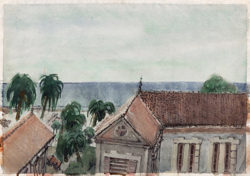 Gerald Trottier, Abstract, Study for Easter Series and Untitled (Tarifa Spain), three ink and wash on paper - view 7