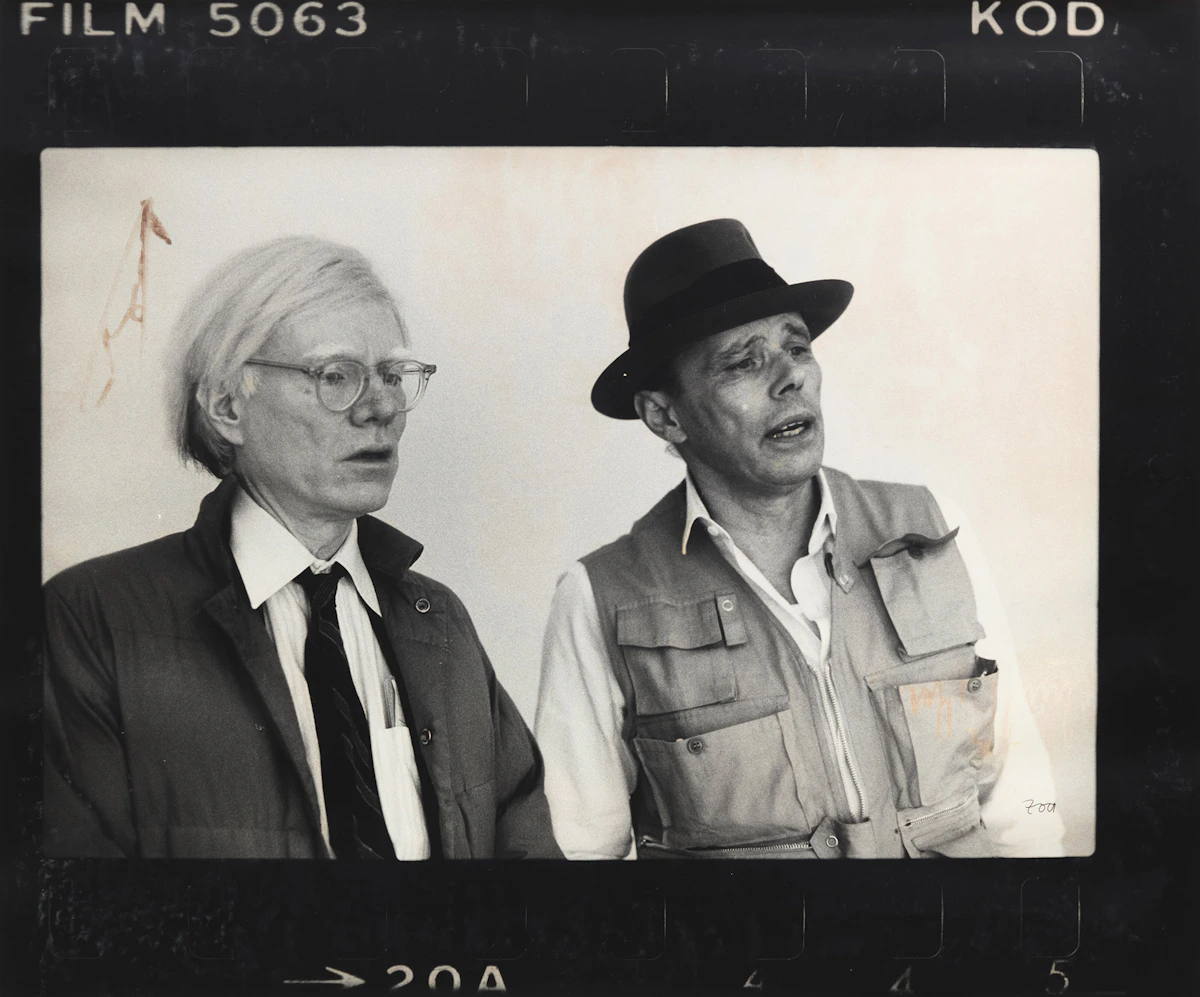 Zoa (Brigitte Müller-Fehn), Joseph Beuys and Andy Warhol in New York, 1979, gelatin silver print