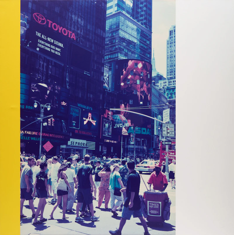 Ian Wallace, Times Square NYC (July 11, 2003) II, photo laminate with acrylic on canvas