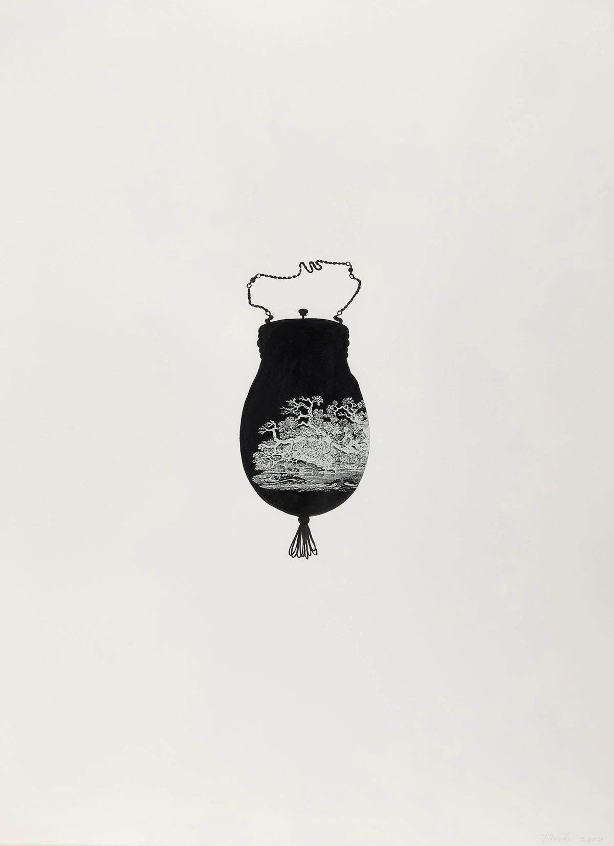 Jeannie Thib, Trappings 5 & 6, two india ink and screenprints on paper (diptych), 2000