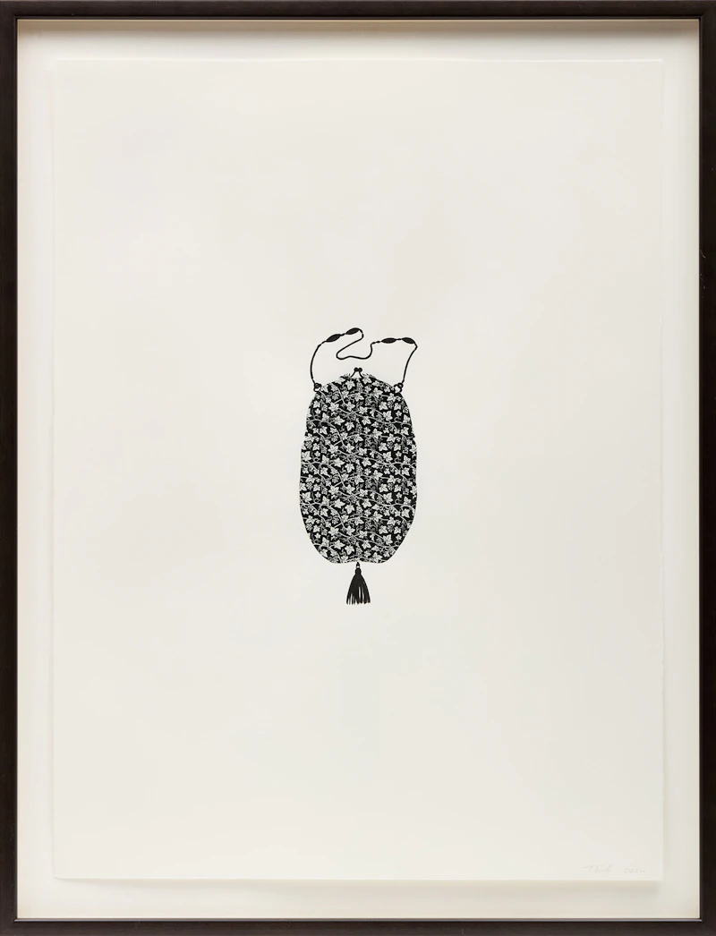 Jeannie Thib, Trappings 5 & 6, two india ink and screenprints on paper (diptych), 2000 - view 2