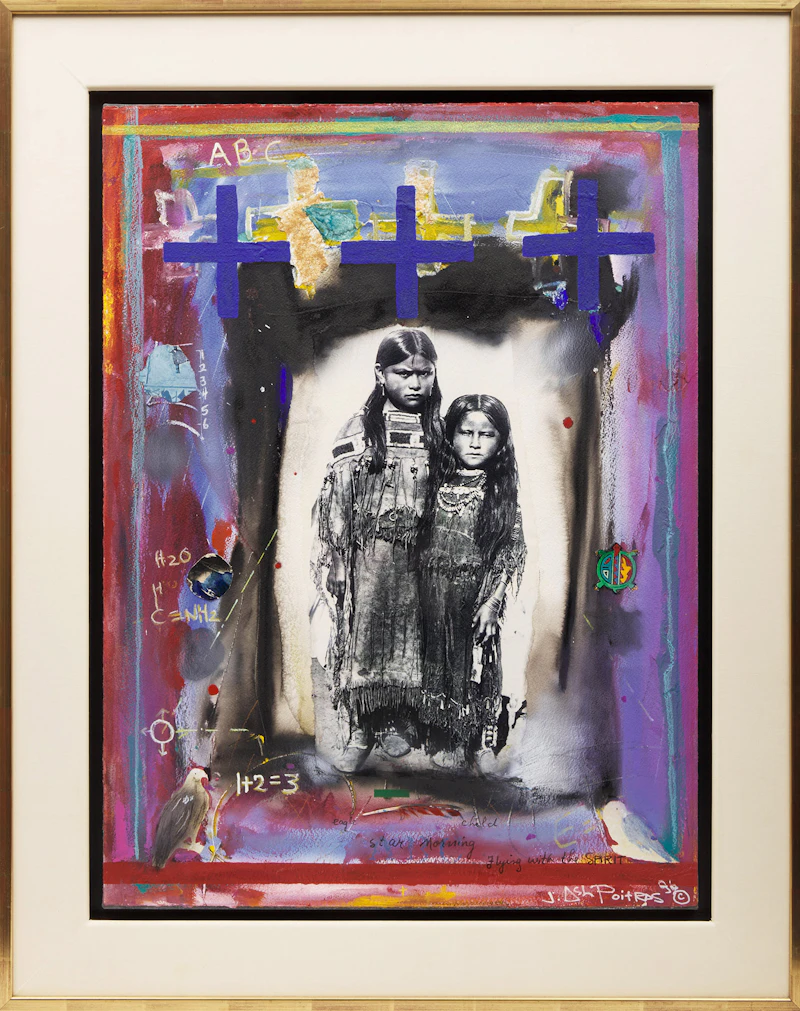 Jane Ash Poitras, Flight of the Eagle, 1996, mixed media collage on paper on canvas - view 2