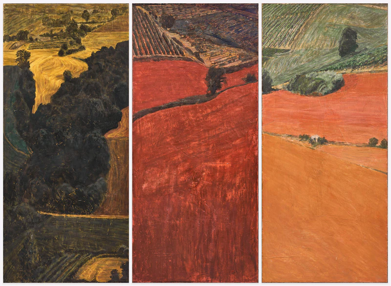 Peter Krausz, De Natura (Humana) No. I, II and 8, three fresco paintings on board