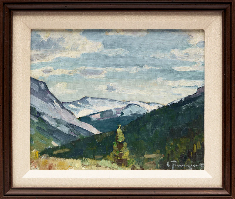 Carl Rungius, Untitled (Mountain Scene), oil on canvas laid on board, circa 1920 - view 2