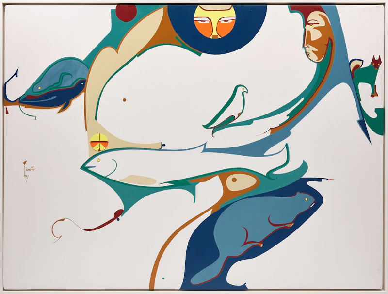 Alex Simeon Janvier, The Northern Habitat, acrylic on canvas, circa 1976 - view 2