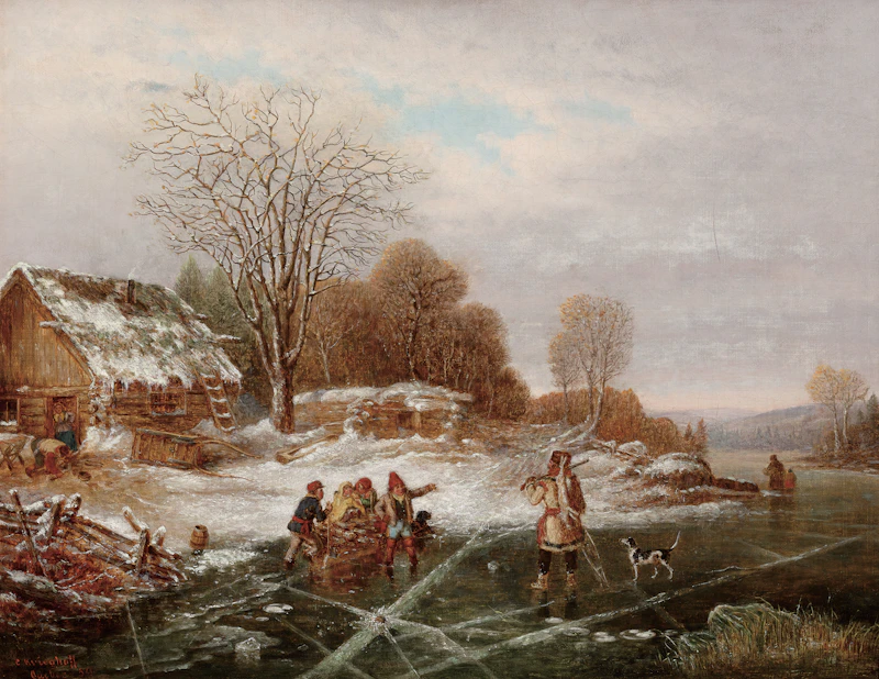 Returning from the Hunt, near St. Césaire, 10 minutes from Chambly, Lower Canada by Cornelius Krieghoff
