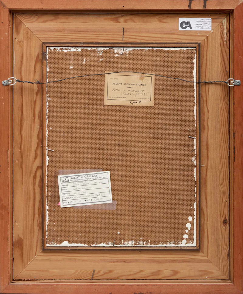 Albert Jacques Franck, Back of Amelia Street, 1972, oil on board - view 3