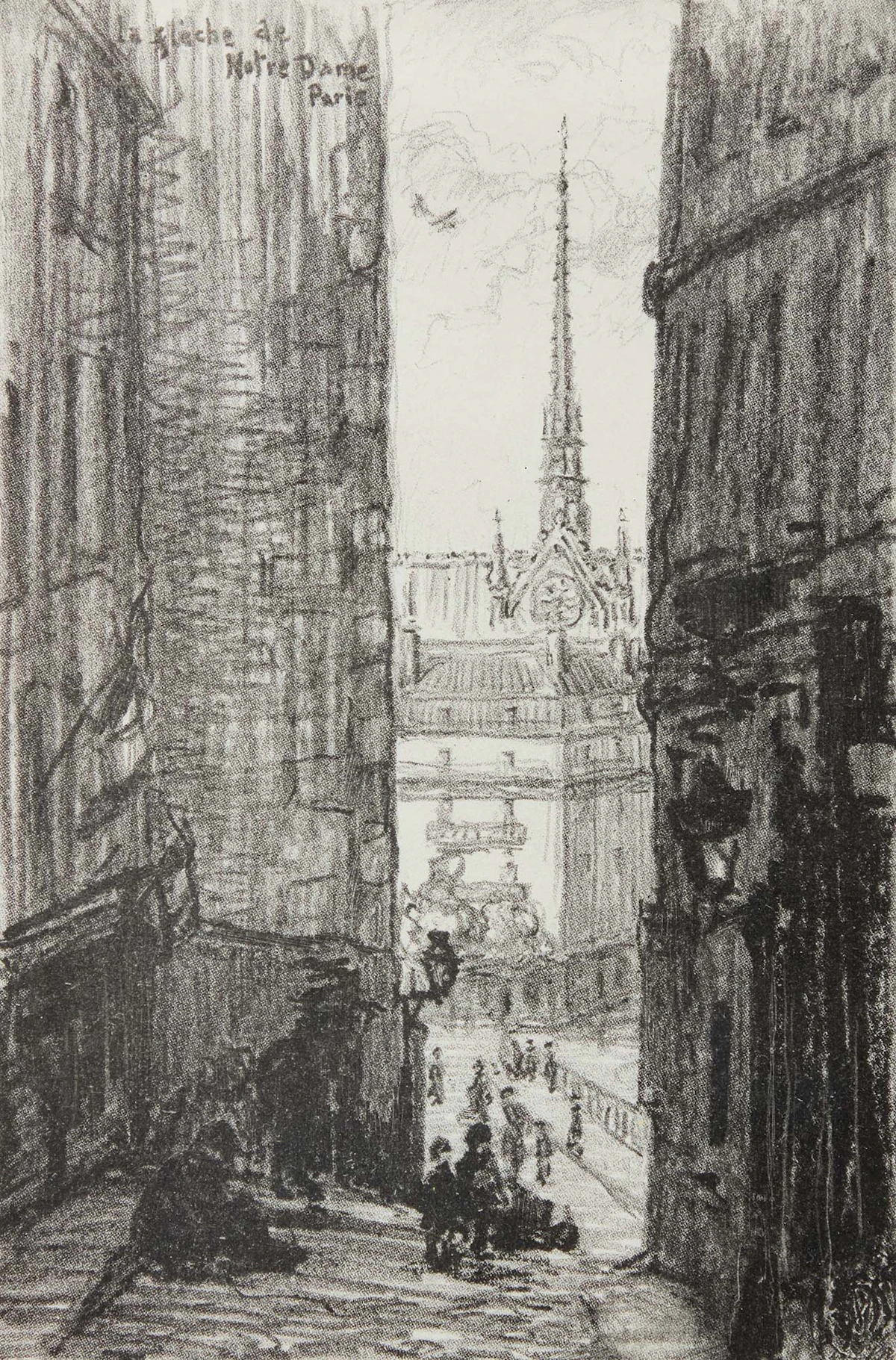 Frank Milton Armington, La Flèche de Notre Dame, Paris, etching
