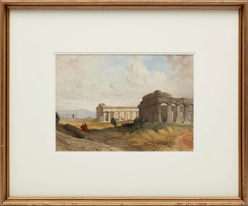 Daniel Fowler, Roman Ruins, watercolour laid down on card - view 2