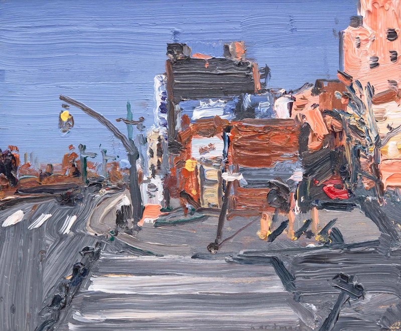 Christopher Street., NYC; View Up 10th Avenue from the High Line; Tribeca by John Hartman