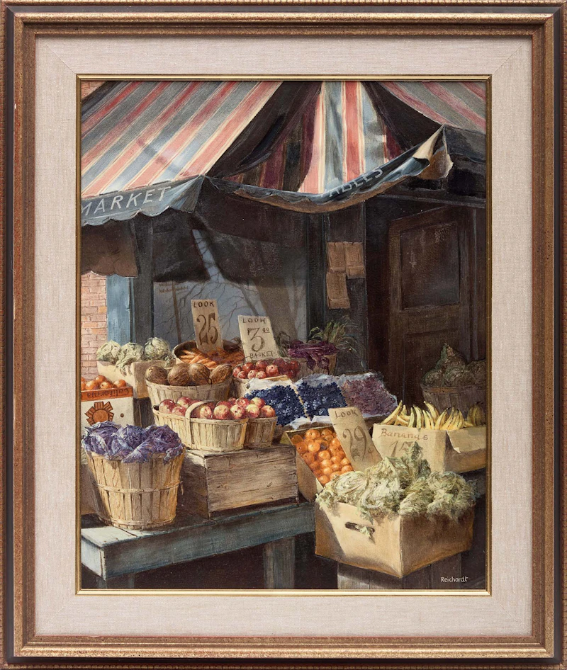 Rudi Reichardt, Kensington Market, 1973, oil on board - view 2