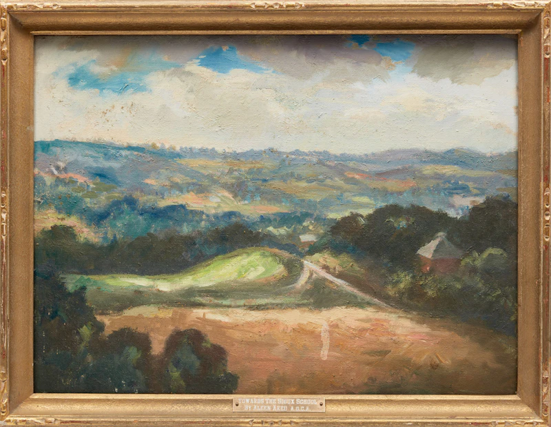 Aleen Elizabeth Aked, Towards the Sioux School; Hilltop View, two paintings - view 2