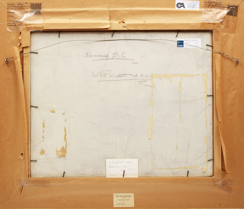 William Percival Weston, Keremeos, B.C., 1960, oil on board, circa 1960 - view 3
