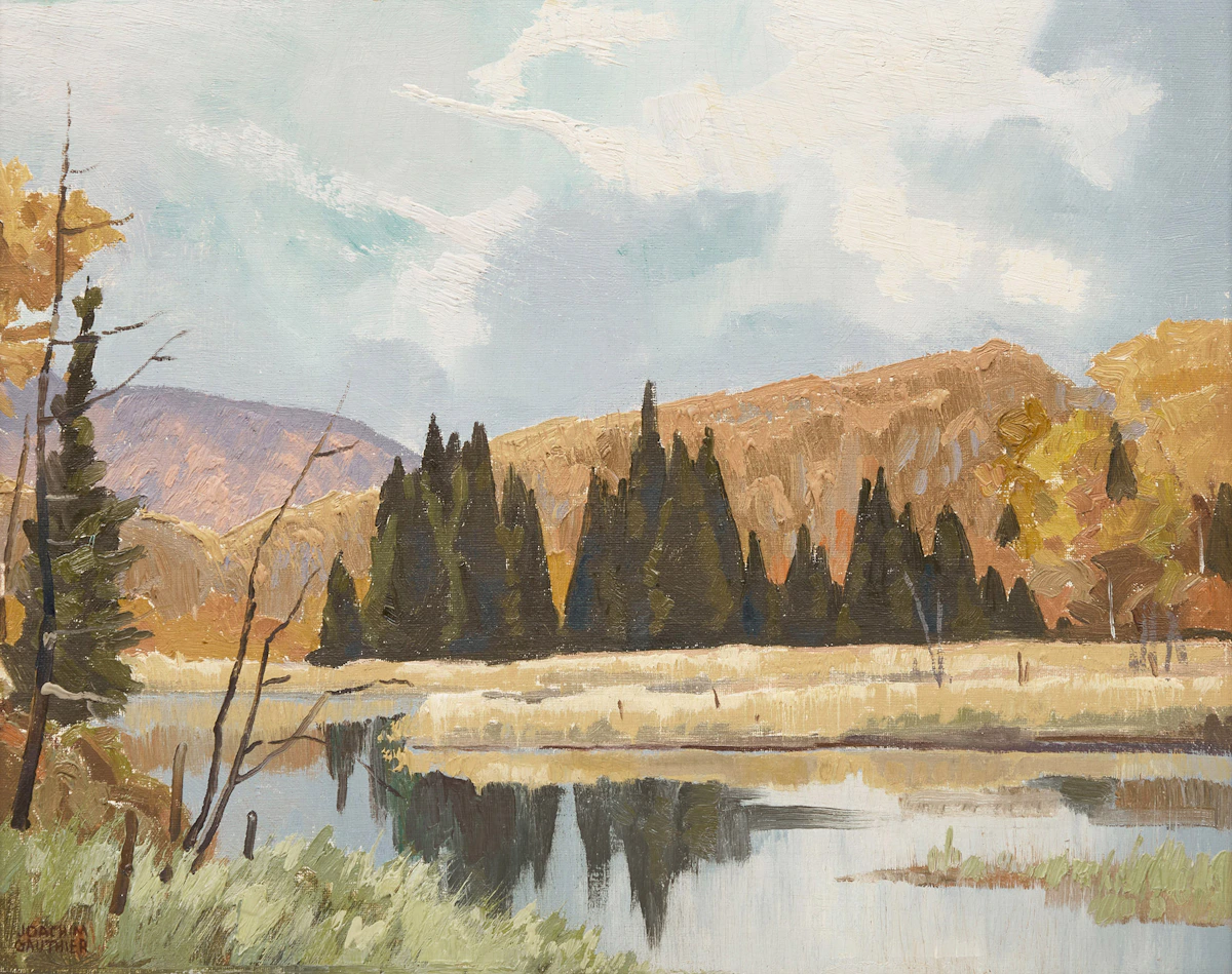 Joachim George Gauthier, Edge of Meadow - Foymount, October 1956, oil on canvas laid down on board
