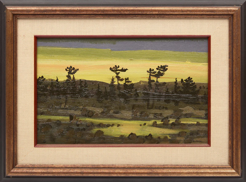 Bruno Joseph Bobak, Autumn Evening, oil on canvas laid on masonite - view 2