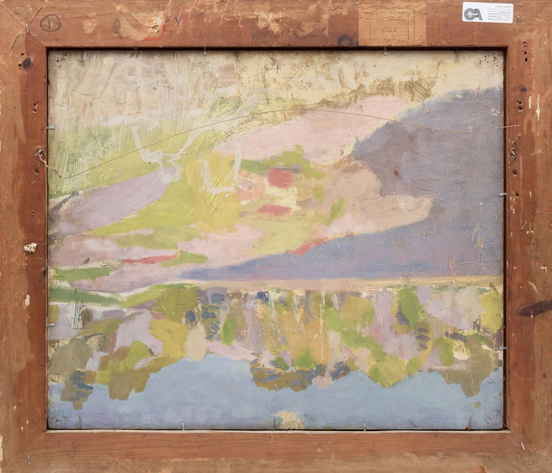 William Goodridge Roberts, Green Hills and River, double-sided oil on board - view 3