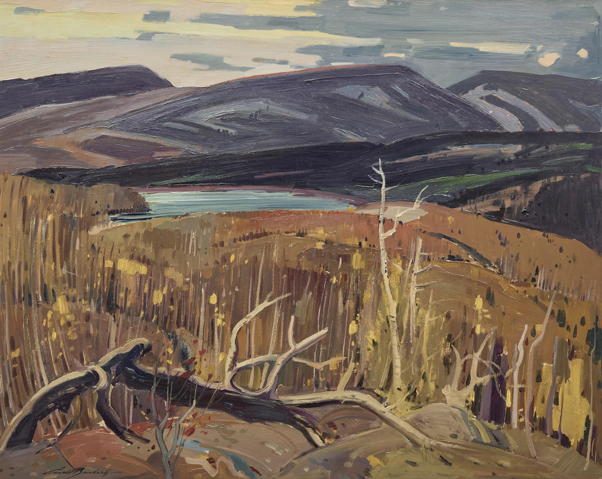 George Lorne Holland Bouchard, Lac Duchesne, Little Saguenay; Le bois du voisin, two oil paintings on board