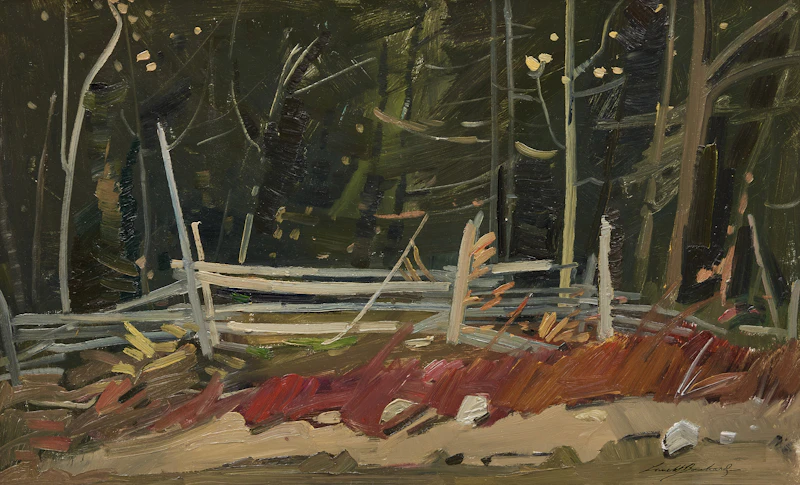 George Lorne Holland Bouchard, Lac Duchesne, Little Saguenay; Le bois du voisin, two oil paintings on board - view 4
