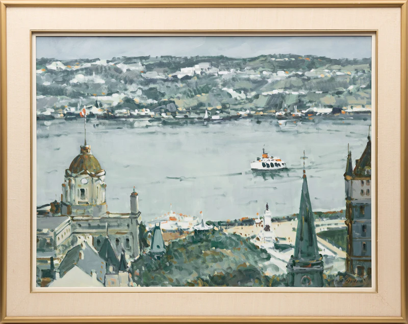 Serge Brunoni, Quebec, avec vue sur le fleuve, 1989-1990, oil on canvas, circa 1990 - view 2