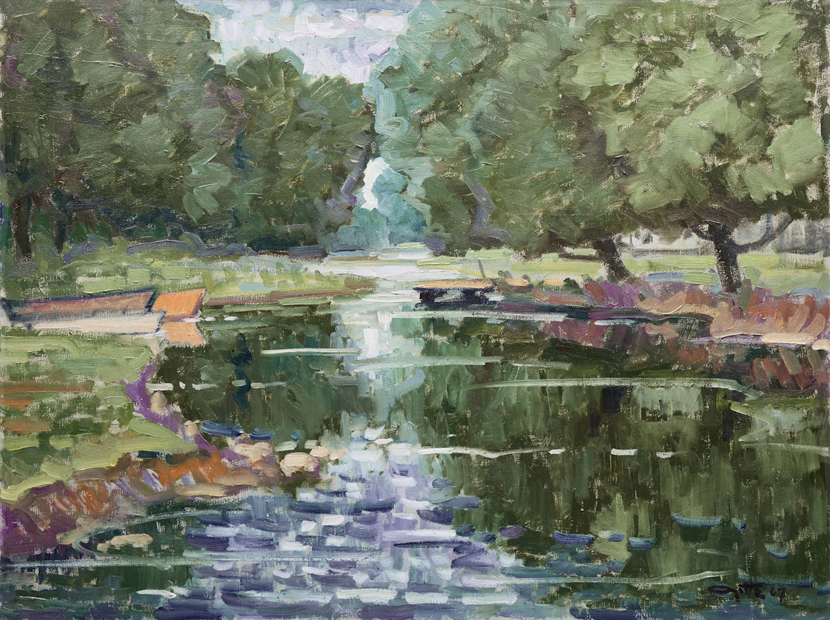 Leo Ayotte, Untitled (River Landscape), 1967, oil on canvas