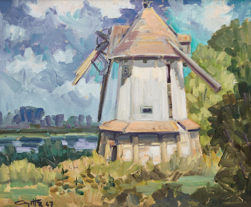 Untitled (Windmill by the River), 1967 by Leo Ayotte