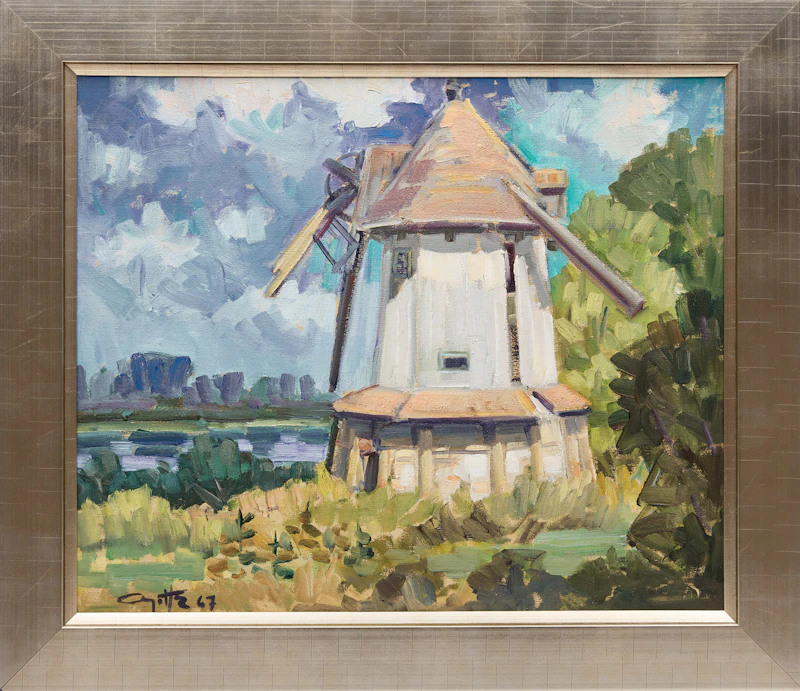 Leo Ayotte, Untitled (Windmill by the River), 1967, oil on canvas - view 2