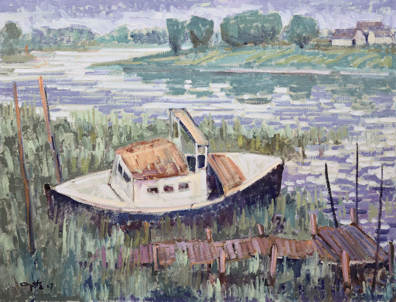 Untitled (Dock and Boat), 1967 by Leo Ayotte