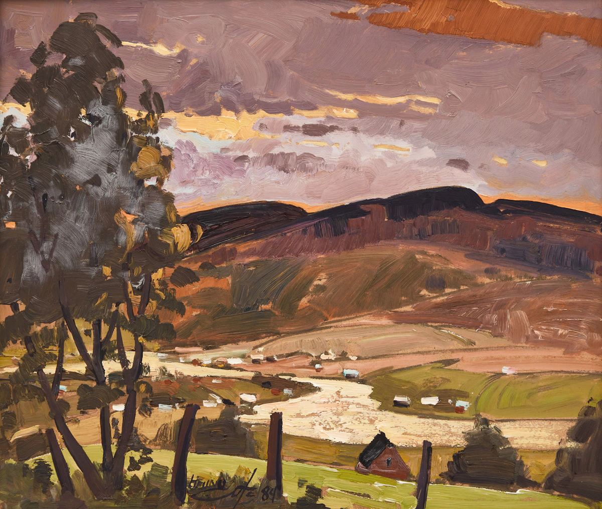 Bruno Côté, Rivière du Gouffre, 1984, oil on board