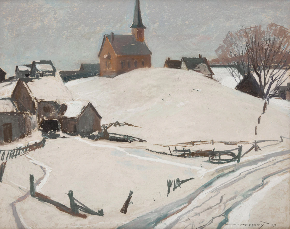 Frank Charles Hennessey, The Church at Maberly, pastel