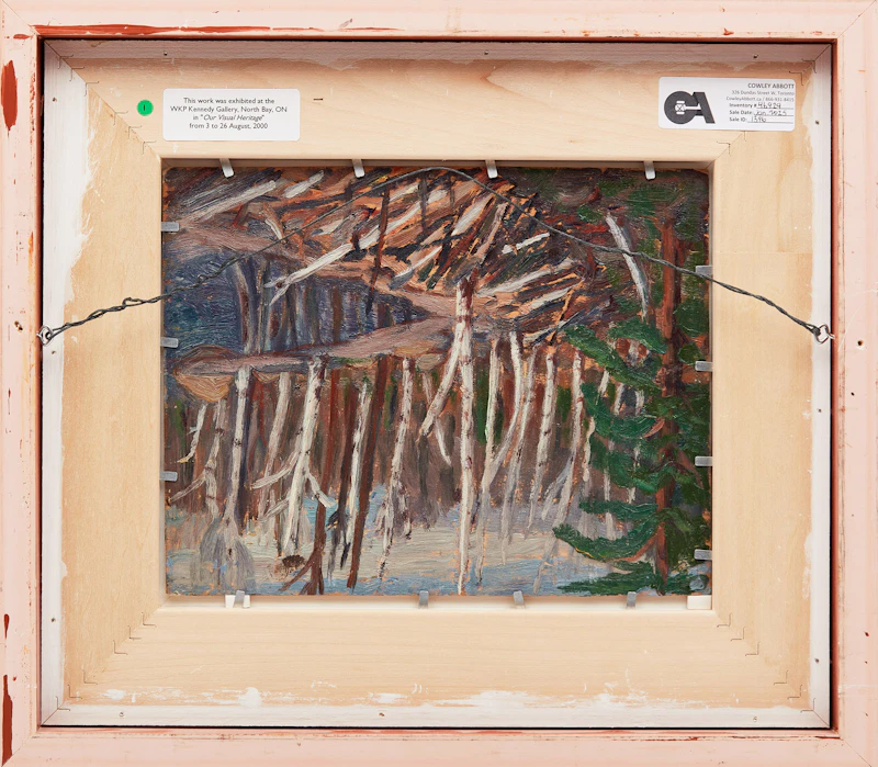Frederick Grant Banting, Houses on a Lake, double-sided oil on board - view 3