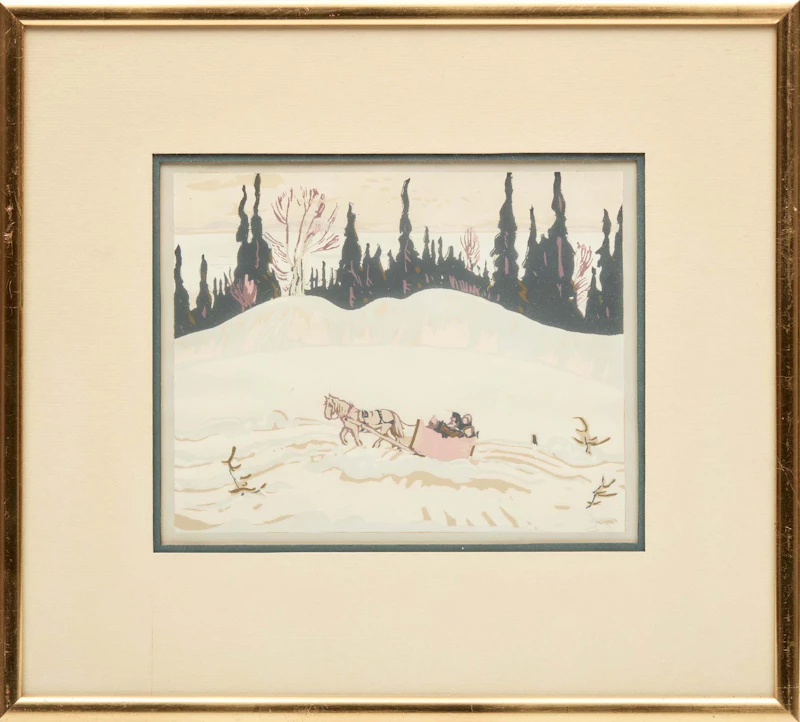 Alexander Young Jackson, Winter Sleighing Scene, colour serigraph - view 2