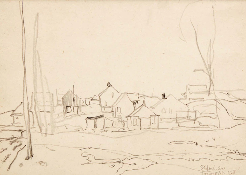 Franklin Carmichael, Sheppard Avenue., Lansing, 1928, graphite