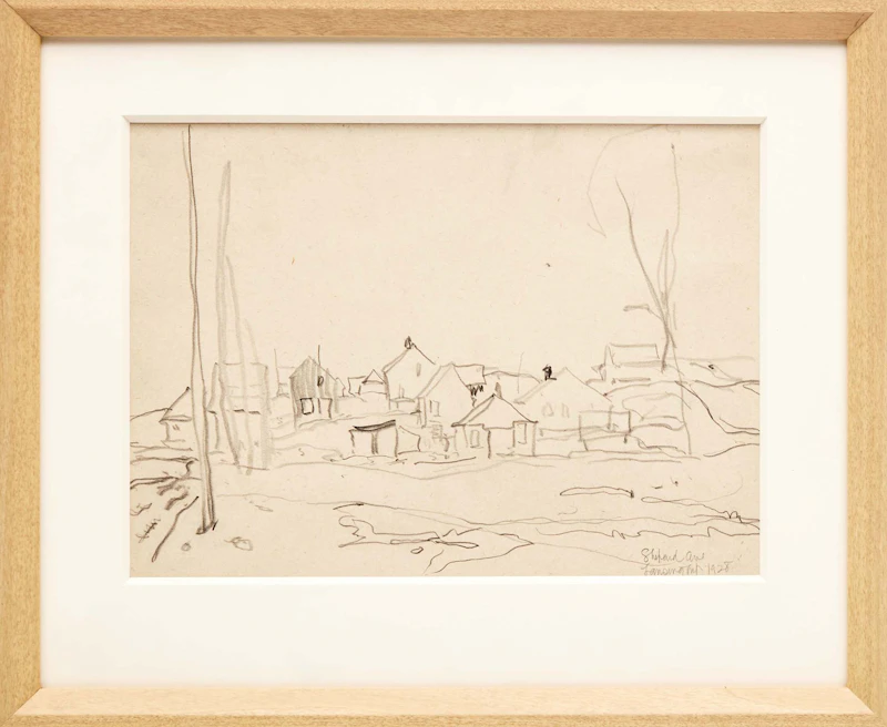 Franklin Carmichael, Sheppard Avenue., Lansing, 1928, graphite - view 2