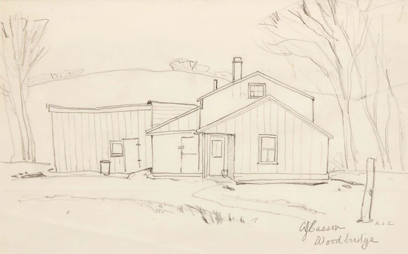 Alfred Joseph Casson, Untitled (Sketch for a Large Winter Painting), circa 1930, graphite