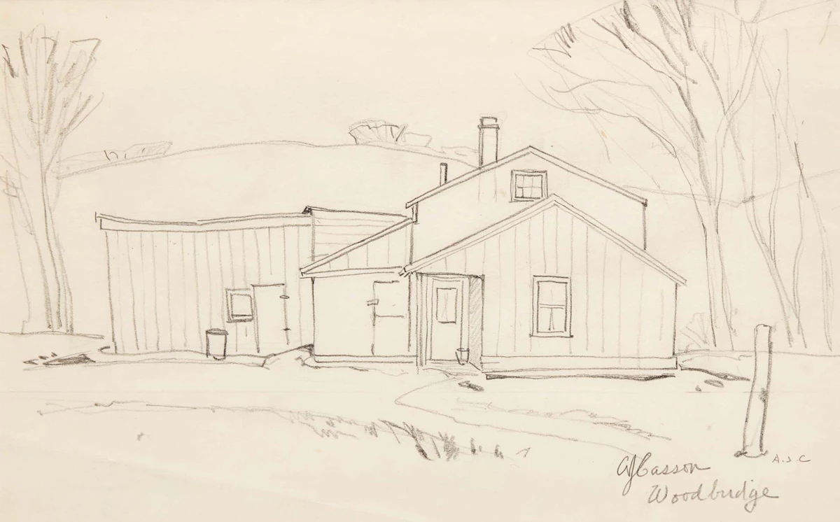 Alfred Joseph Casson, Untitled (Sketch for a Large Winter Painting), circa 1930, graphite