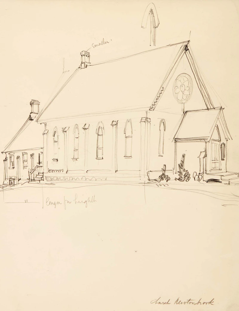 Franklin Carmichael, Church Newtonbrook, circa 1920-1930, graphite