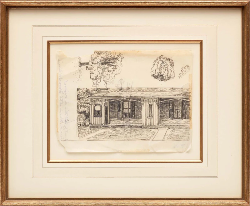 Lawren Stewart Harris, Study of a Verandah, graphite - view 2