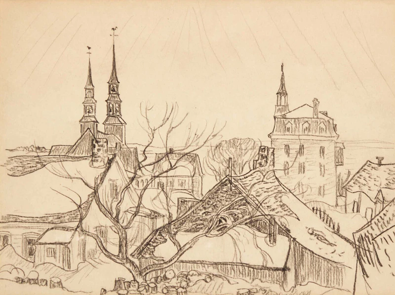 Alexander Young Jackson, St. Jean Port Joli, Quebec, 1927, double-sided graphite