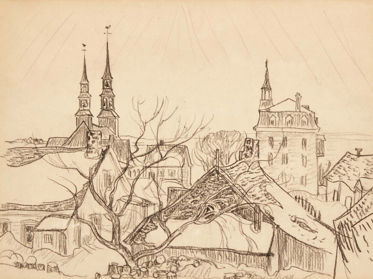 Alexander Young Jackson, St. Jean Port Joli, Quebec, 1927, double-sided graphite