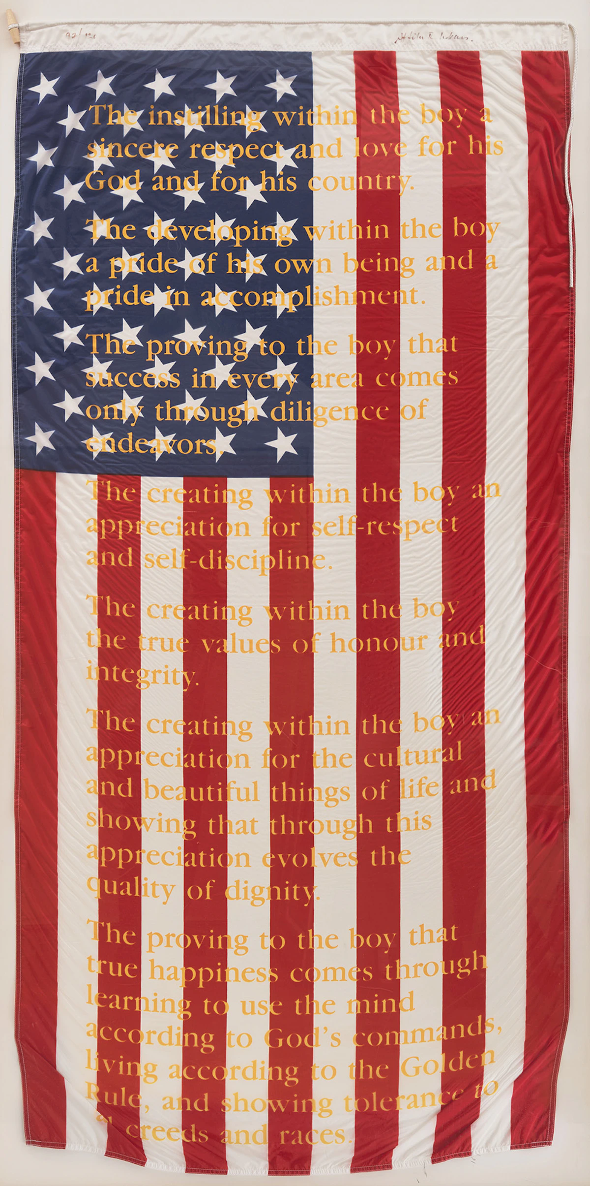 Attila Richard Lukacs, American Flag, colour screenprint on United States of America flag