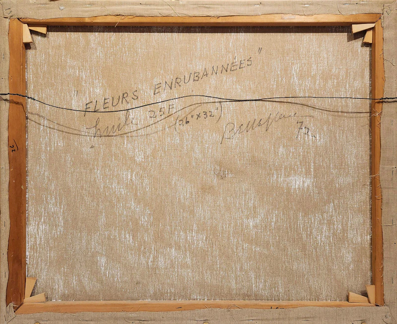 Léon Bellefleur, Fleurs enrubannées, 1972, oil on canvas - view 3
