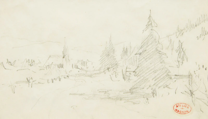 Church in Landscape by Clarence Alphonse Gagnon